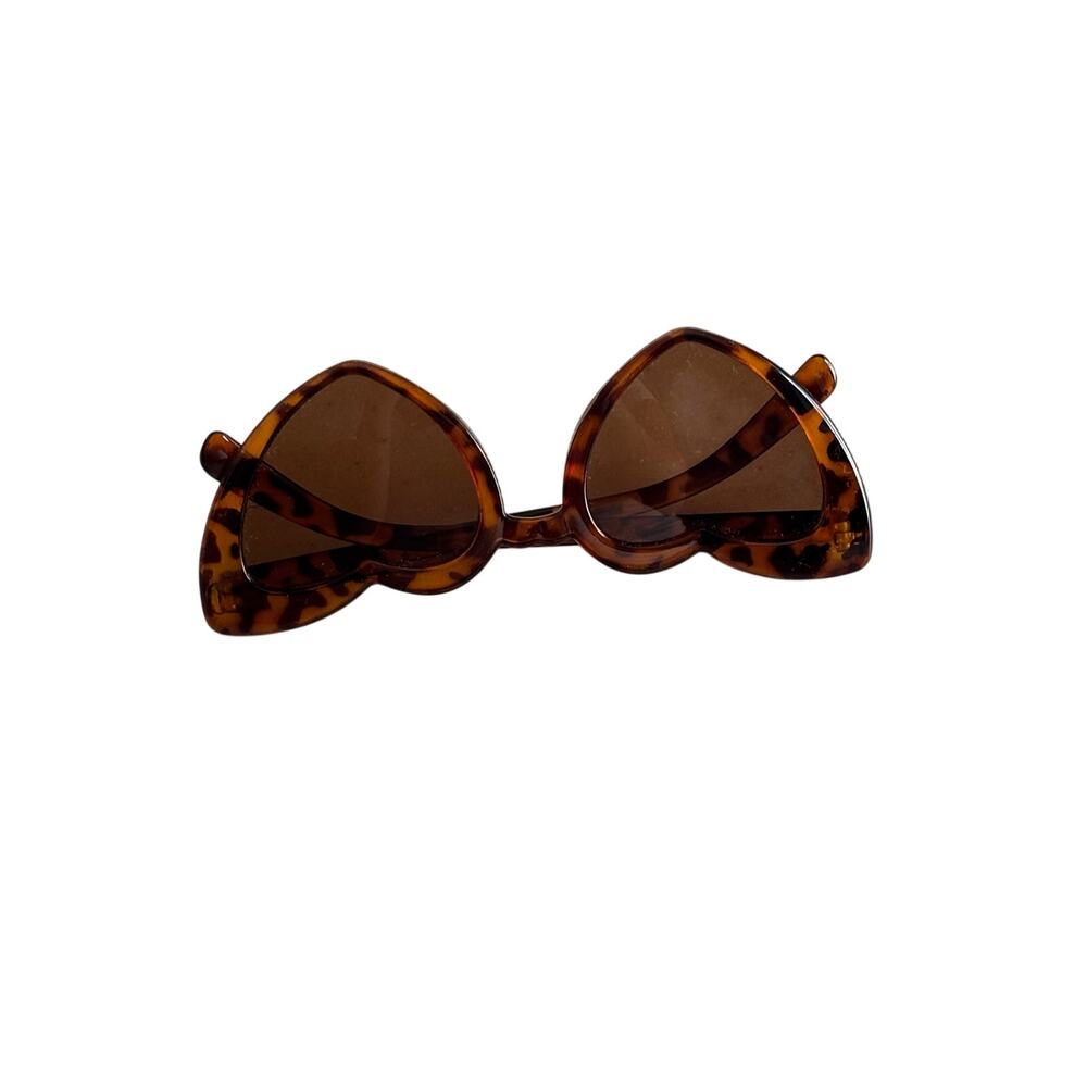 Heart Shaped Tortoise Shell Sunglasses Brown Lenses - Picture 5 of 5